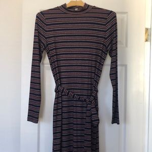 LOFT long sleeve, mock neck midi dress.